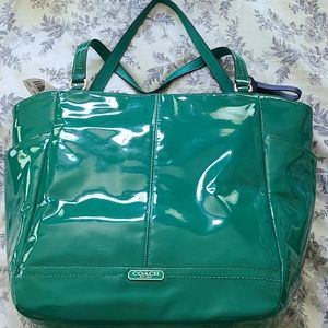Coach Green Patent Leather Bag